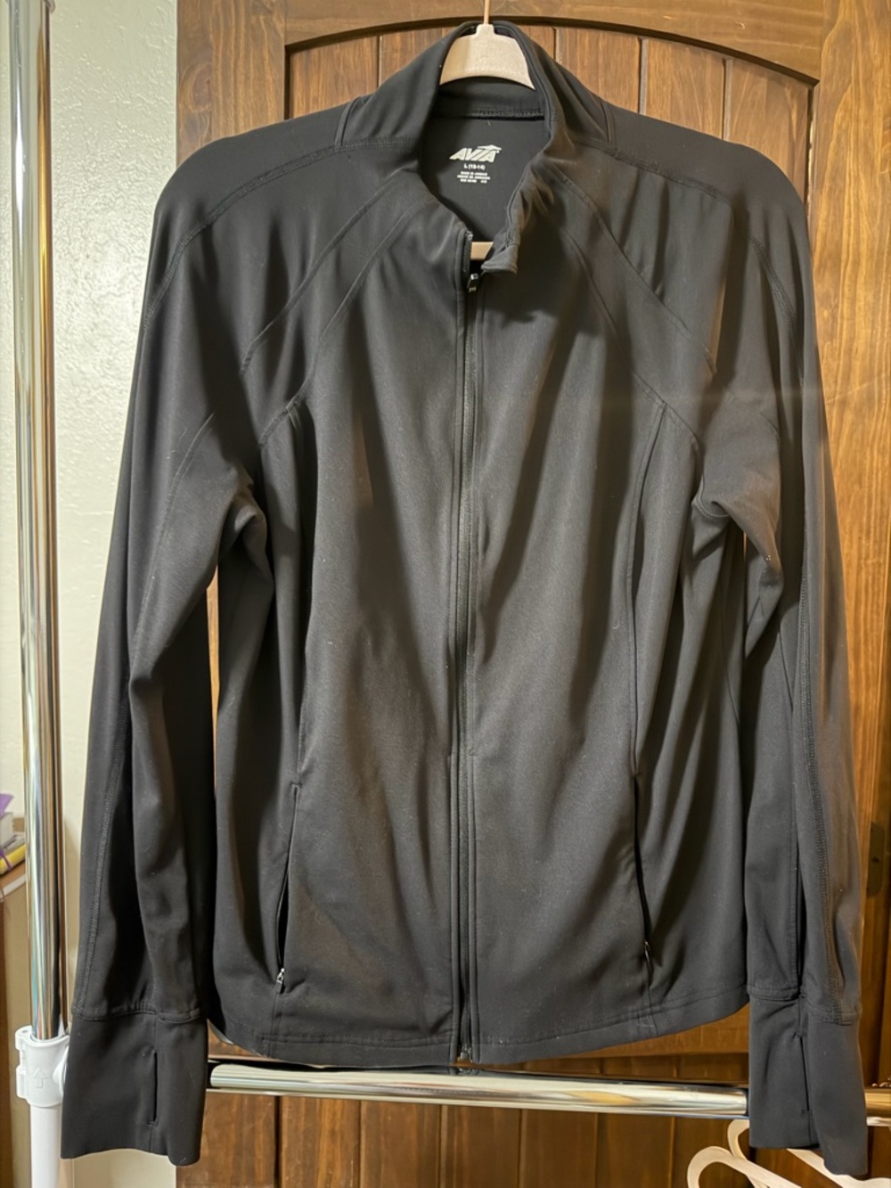 Avia Womens Black Full-Zip Athletic Jacket